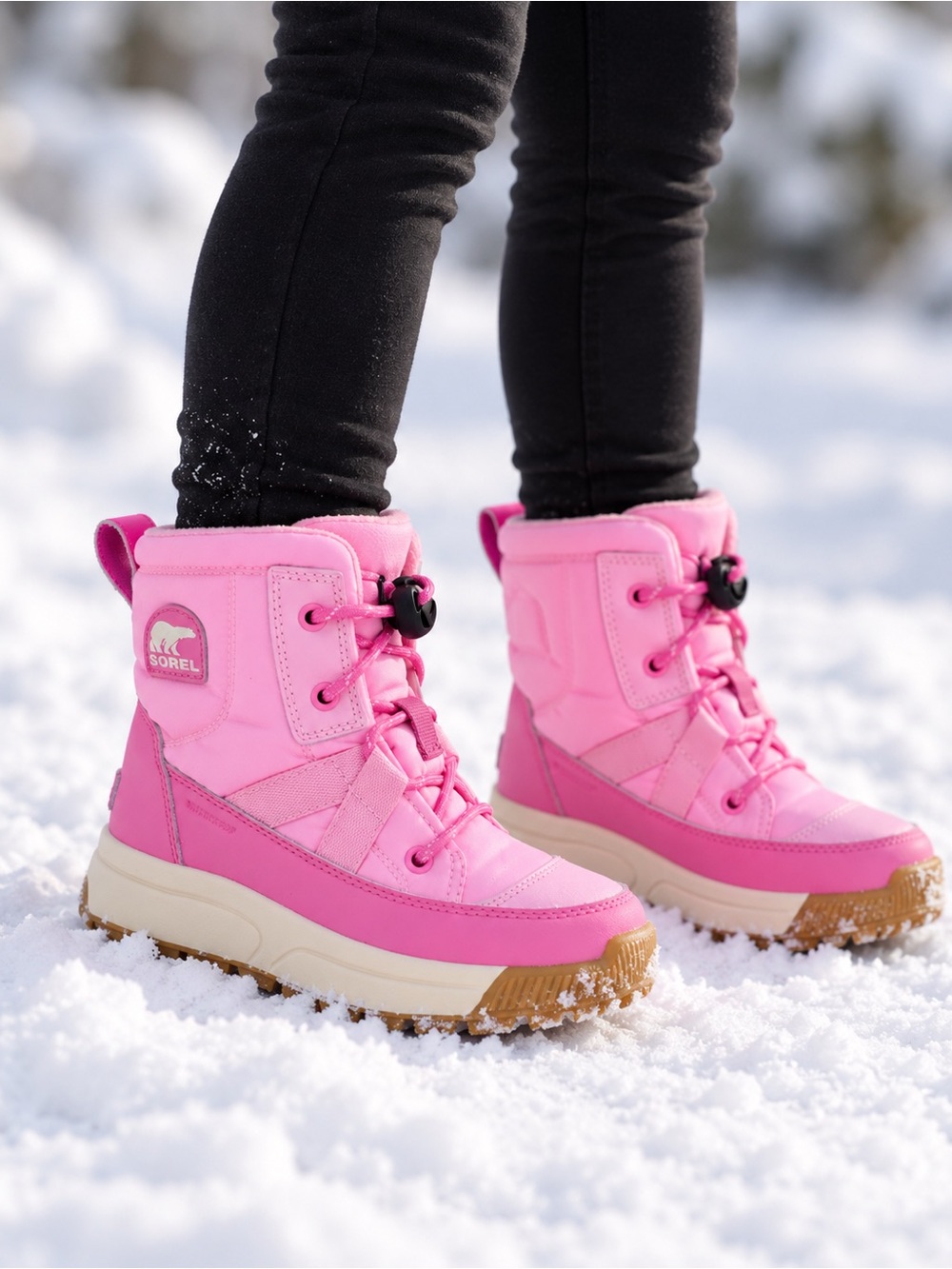 Sorel Whitney III Plus Snow Boots Kids Size 6 Hot Pink Waterproof Winter Boots